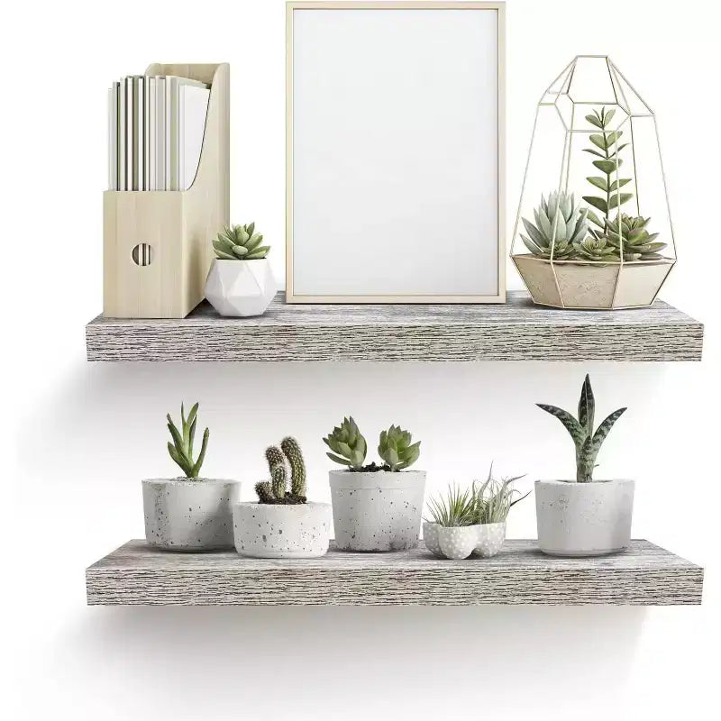 Paquete de 2 estantes de pared flotantes Sorbus (24x9) para dormitorio, decoración, cocina, sala de estar, para trofeos, marcos, estantería