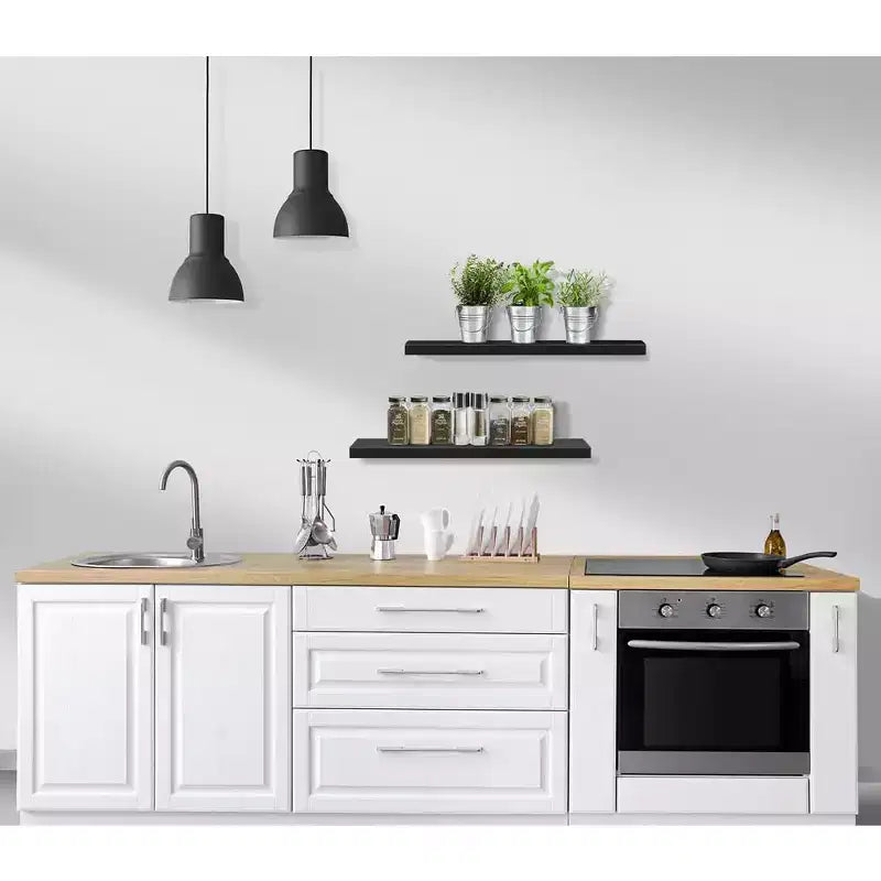 Paquete de 2 estantes de pared flotantes Sorbus (24x9) para dormitorio, decoración, cocina, sala de estar, para trofeos, marcos, estantería