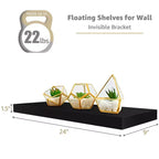 Paquete de 2 estantes de pared flotantes Sorbus (24x9) para dormitorio, decoración, cocina, sala de estar, para trofeos, marcos, estantería