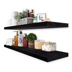 Sorbus 2 Pack 35 Solid Wood Floating Shelves - for Bathroom Decor, Books, Bedroom & Living Room