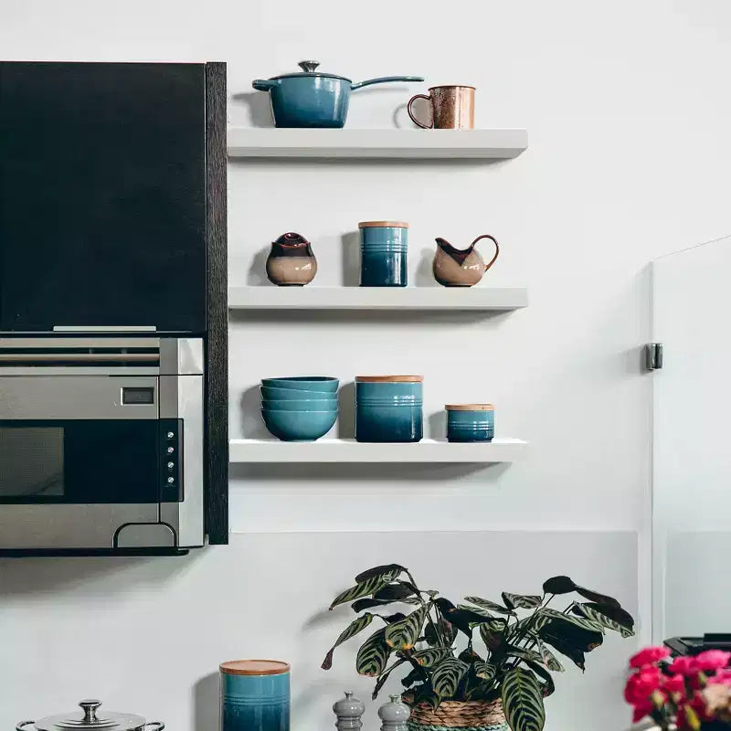 Sorbus Paquete de 2 estantes flotantes de madera maciza de 35" - Para decoración de baño, libros, dormitorio y sala de estar