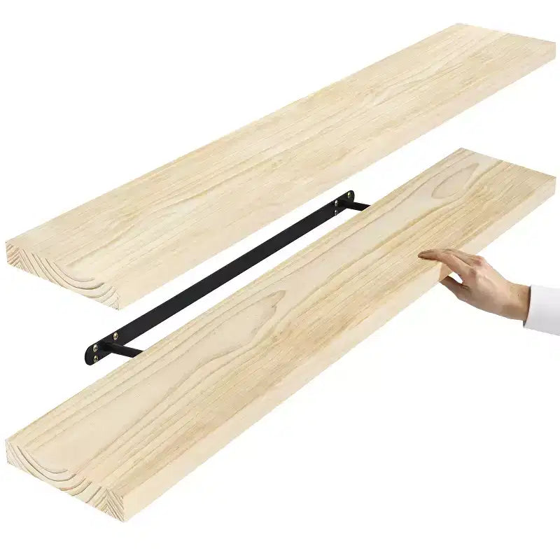 Sorbus Paquete de 2 estantes flotantes de madera maciza de 35" - Para decoración de baño, libros, dormitorio y sala de estar