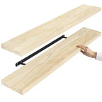 Sorbus Paquete de 2 estantes flotantes de madera maciza de 35" - Para decoración de baño, libros, dormitorio y sala de estar