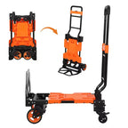 Carrito plegable 2 en 1, carro portátil con cesta plegable, 1 cuerda elástica, 4 ruedas y asa retráctil para uso en cocina y oficina, capacidad de 150 kg