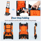 Carrito plegable 2 en 1, carro portátil con cesta plegable, 1 cuerda elástica, 4 ruedas y asa retráctil para uso en cocina y oficina, capacidad de 150 kg