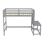 Cama alta doble con escaleras, estructura de cama infantil que ahorra espacio, plataforma con escalera, barandilla, no requiere somier