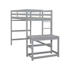 Cama alta doble con escaleras, estructura de cama infantil que ahorra espacio, plataforma con escalera, barandilla, no requiere somier