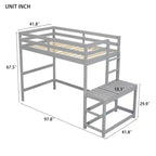 Cama alta doble con escaleras, estructura de cama infantil que ahorra espacio, plataforma con escalera, barandilla, no requiere somier