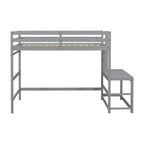 Cama alta doble con escaleras, estructura de cama infantil que ahorra espacio, plataforma con escalera, barandilla, no requiere somier