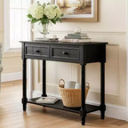 GDFStudio Darren Traditional Entryway Console Table with 2 Drawers and Bottom Shelf