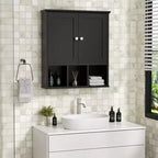 Celebalcony Bathroom Medicine Cabinet  Wall-Mounted with 2 Doors & Open Shelf for Organized Storage