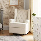 Sillón reclinable y giratorio electrónico Harbour Namesake con puerto USB - Tejido ecológico de alto rendimiento color crema