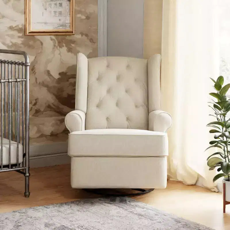Sillón reclinable y giratorio electrónico Harbour Namesake con puerto USB - Tejido ecológico de alto rendimiento color crema