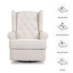 Sillón reclinable y giratorio electrónico Harbour Namesake con puerto USB - Tejido ecológico de alto rendimiento color crema