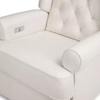 Sillón reclinable y giratorio electrónico Harbour Namesake con puerto USB - Tejido ecológico de alto rendimiento color crema
