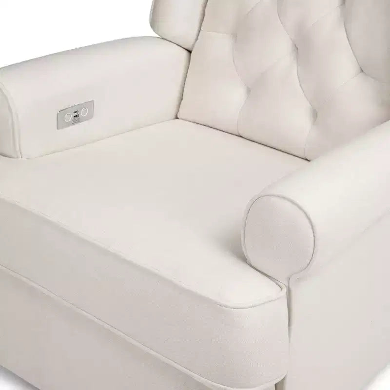 Sillón reclinable y giratorio electrónico Harbour Namesake con puerto USB - Tejido ecológico de alto rendimiento color crema