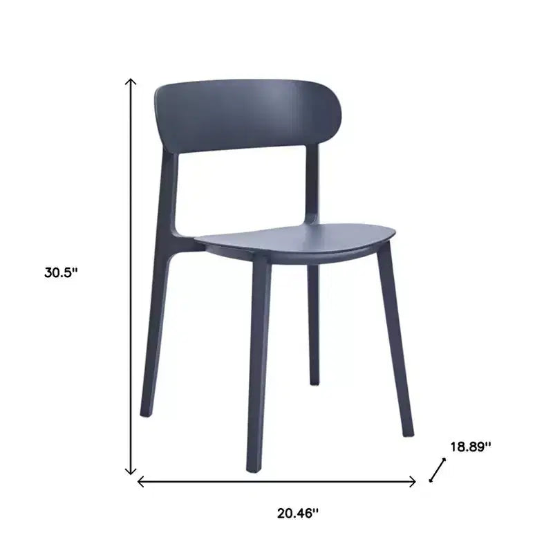 HomeRoots Juego de cuatro sillas laterales de comedor de plástico resistente gris