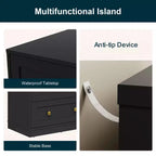 Mesita de Noche con 3 Cajones, Amplia Mesita Auxiliar con Perillas Redondas Doradas, Mesa Auxiliar Moderna de Madera, Cómoda Decorativa para Dormitorio