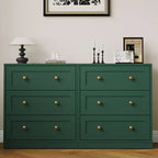 Mesita de Noche con 3 Cajones, Amplia Mesita Auxiliar con Perillas Redondas Doradas, Mesa Auxiliar Moderna de Madera, Cómoda Decorativa para Dormitorio