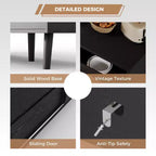 Aparador con puertas corredizas y cajones de vidrio acanalado, para cocina, comedor, sala de estar