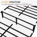 Base de cama de plataforma con cabecero y piecero de ratán, estilo bohemio, soporte de listones de metal resistente, no necesita somier, capacidad de 1000 libras