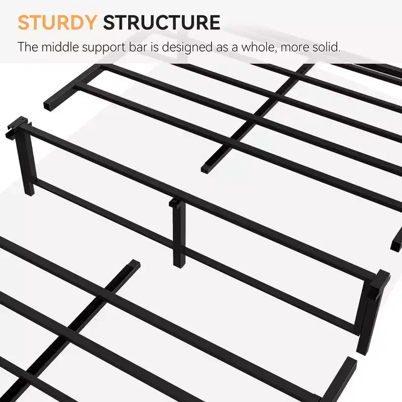 Base de cama de plataforma con cabecero y piecero de ratán, estilo bohemio, soporte de listones de metal resistente, no necesita somier, capacidad de 1000 libras
