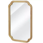 Espejo decorativo con marco de madera maciza de 24 x 36 con esquinas redondeadas, espejo de pared moderno estilo rústico para dormitorio, baño, sala de estar o recibidor, natural