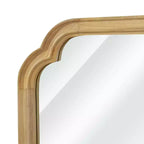 Espejo decorativo con marco de madera maciza de 24 x 36 con esquinas redondeadas, espejo de pared moderno estilo rústico para dormitorio, baño, sala de estar o recibidor, natural