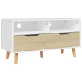 vidaXL TV Cabinet White and Sonoma Oak Engineered wood Medium TV Cabinet