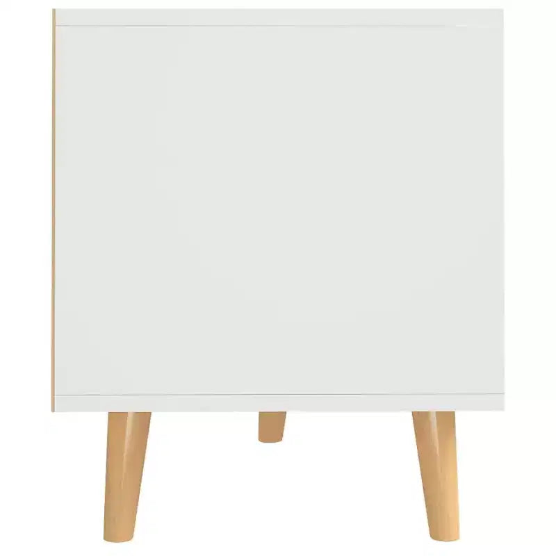 Mueble para TV, blanco y roble sonoma, madera de ingeniería, mueble para TV mediano