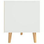 Mueble para TV, blanco y roble sonoma, madera de ingeniería, mueble para TV mediano
