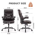 Silla de oficina ergonómica Okak con reposabrazos abatible ajustable, silla de ordenador con soporte lumbar y base metálica, silla giratoria para el hogar, la oficina