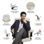 Silla de oficina ergonómica Okak con reposabrazos abatible ajustable, silla de ordenador con soporte lumbar y base metálica, silla giratoria para el hogar, la oficina