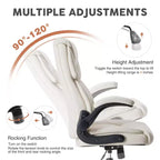 Silla de oficina ergonómica Okak con reposabrazos abatible ajustable, silla de ordenador con soporte lumbar y base metálica, silla giratoria para el hogar, la oficina