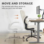 Silla de oficina ergonómica Okak con reposabrazos abatible ajustable, silla de ordenador con soporte lumbar y base metálica, silla giratoria para el hogar, la oficina