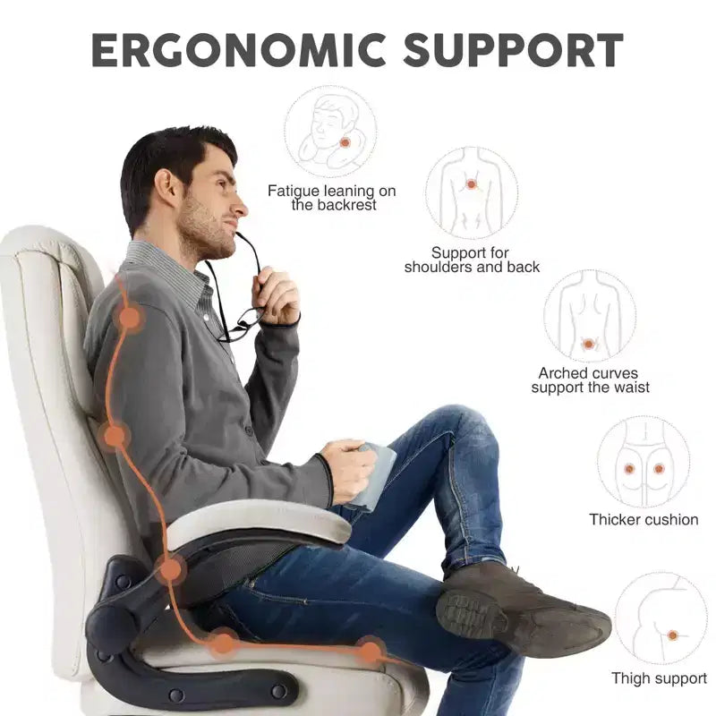 Silla de oficina ergonómica Okak con reposabrazos abatible ajustable, silla de ordenador con soporte lumbar y base metálica, silla giratoria para el hogar, la oficina
