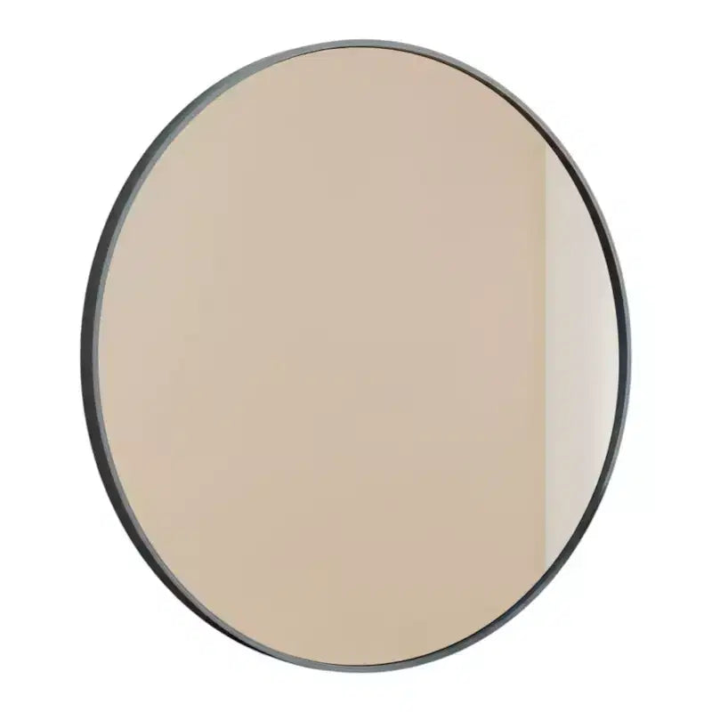 HomeRoots 20 Black Metal Round Framed Bathroom Vanity Mirror