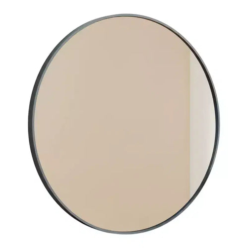 HomeRoots 20 Black Metal Round Framed Bathroom Vanity Mirror