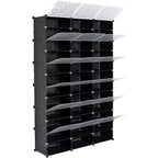 Zapatero de plástico expandible, Mueble zapatero de 12 niveles, Capacidad para 72 pares de zapatos, Ideal para armarios, entradas, pasillos,