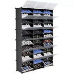 Zapatero de plástico expandible, Mueble zapatero de 12 niveles, Capacidad para 72 pares de zapatos, Ideal para armarios, entradas, pasillos,