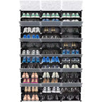 Zapatero de plástico expandible, Mueble zapatero de 12 niveles, Capacidad para 72 pares de zapatos, Ideal para armarios, entradas, pasillos,