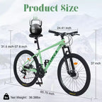 Whisen 26 Suspension Mountain Bike with 8-Speed Rear Derailleur, Fork KENDA Tires, Double Disc Brakes