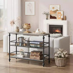 Mesa consola de 43'' con almacenamiento, mesa de entrada rústica tipo granja delgada, mesa de sofá de pasillo moderna de madera y metal con estante, mesa de entrada estrecha para sofá