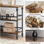 Mesa consola de 43'' con almacenamiento, mesa de entrada rústica tipo granja delgada, mesa de sofá de pasillo moderna de madera y metal con estante, mesa de entrada estrecha para sofá
