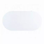 Mesa de centro ovalada Royal Hampton con cajón, 47 pulgadas, blanco brillante, metal dorado