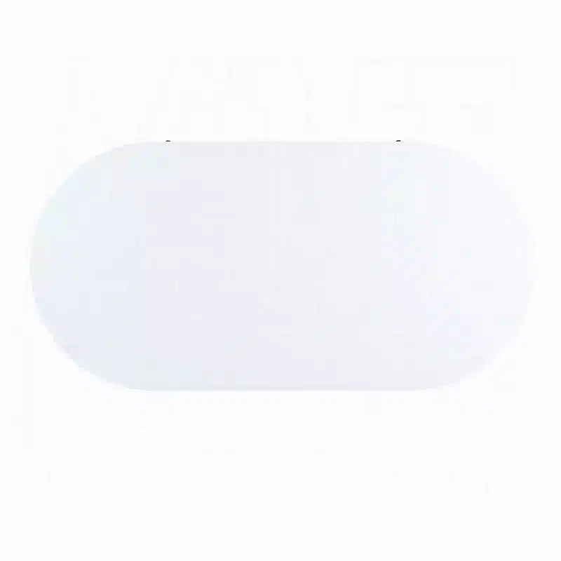Mesa de centro ovalada Royal Hampton con cajón, 47 pulgadas, blanco brillante, metal dorado