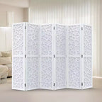 VINGLI Divisor de habitación de 6 paneles, biombo de tela no tejida, separadores de pared interiores, separador de espacio independiente con patrón único (Blanco)