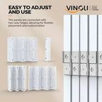 VINGLI Divisor de habitación de 6 paneles, biombo de tela no tejida, separadores de pared interiores, separador de espacio independiente con patrón único (Blanco)