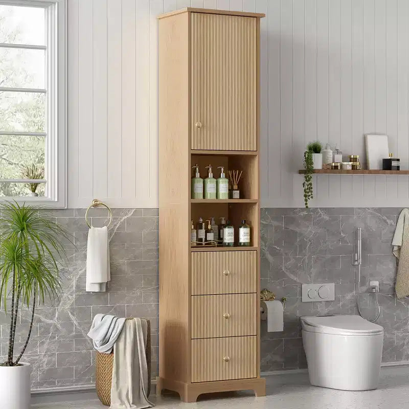 Mueble de baño alto Clihome de 67.7, estilo tradicional americano, con estante ajustable, diseño que ahorra espacio