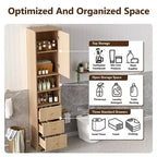 Mueble de baño alto Clihome de 67.7, estilo tradicional americano, con estante ajustable, diseño que ahorra espacio